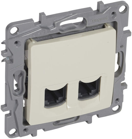 Double Socket 2xrj45 Utp Category 6 Niloe Legrand Cream