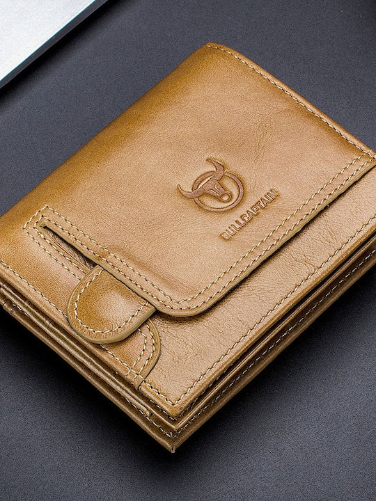 Leather Men's Card Wallet with RFID Yellow