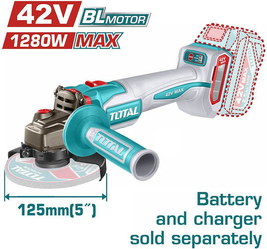 Total TAGLI4128120E Τροχός 125mm Μπαταρίας Brushless 42V Solo