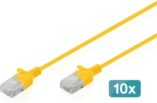 Digitus U/UTP Cat.6 (Gigabit) Καλώδιο Δικτύου Ethernet 5m Κίτρινο 10τμχ