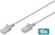 Digitus U/UTP Кат.6 (Gigabit) Мрежов Кабел Ethernet 1м Сив 10 Бройки