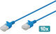 Digitus U/UTP Кат.6 (Gigabit) Мрежов Кабел Ethernet 1.5м Син 10 Бройки