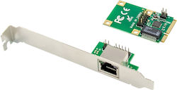 Level One Games Inline Mini-pcie Gigabit Network Card 1x Rj45 Half-size Incl Rj45 Module