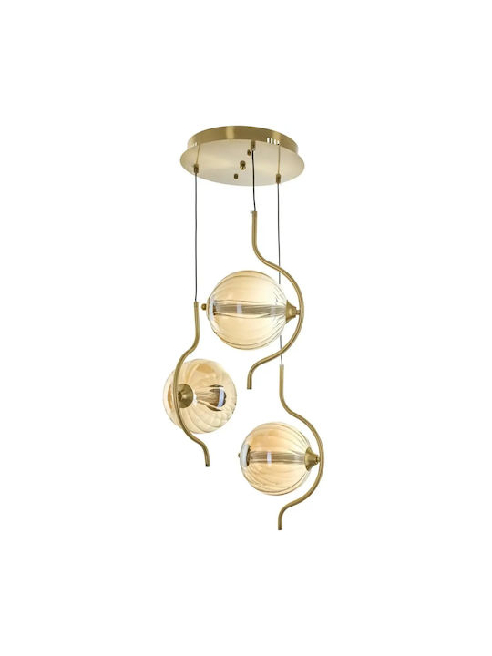 Ceiling Pendant Light Gold LED with Warm to Coo...