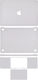 4-in-1 Top Bottom Keyboard Trackpad Skin Macbook Pro 15" A1990 2018-2019 A1707 2016-2017 Silber