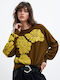 Damen Langärmeliges Wollpullover Khaki