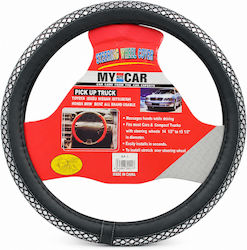 Auto Lenkradabdeckung 38cm Schwarzes Silber Strick