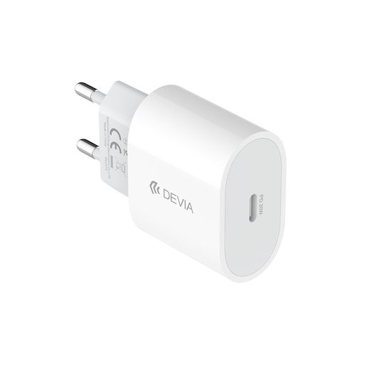 Devia Wireless Charger With USB-C Port 20W Power Delivery White (Rocket)