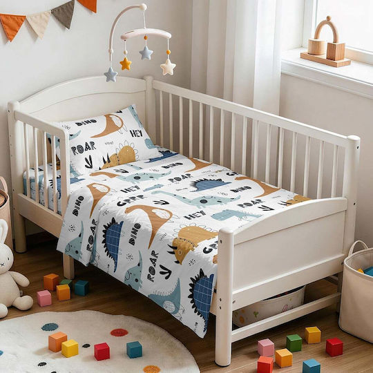 Melinen Set Cearșafuri pentru Bebeluși Pentru Pătuț Bumbac Satinat cu Cauciuc Prime Line Baby Wild 70x140εκ.