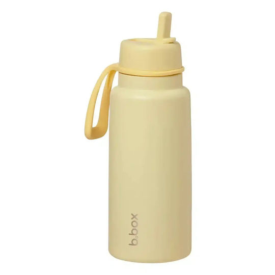B.Box Thermos Bottle 1 L Lemon Twist with Straw