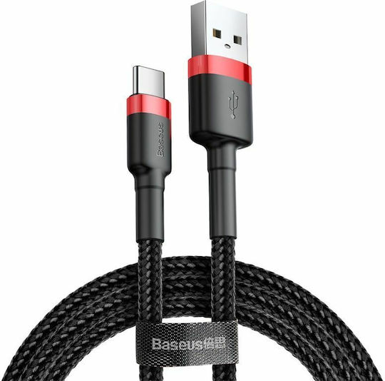 Καλώδιο Baseus Cafule Usb-a Usb-c Quick Charge 3a 18w 2m Κόκκινο-μαύρο