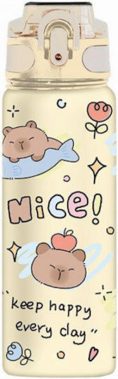 iDrink Kids Water Bottle Capybara Made of Tritan Plastic Thermos Beige 750ml