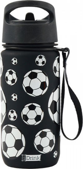 iDrink Football Παιδικό Παγούρι Ποδόσφαιρο από Πλαστικό Tritan Θερμός Μαύρο 500ml