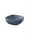 Cersanit Einbau Badezimmerwaschbecken Keramik mit Wasserhahn 38x38cm Blau Matt
