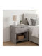 Bedside Table Mida Wooden Grey 45x40x52cm