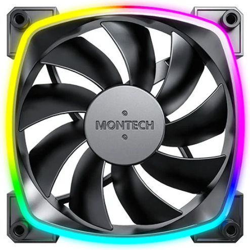 Montech Case Fan 120mm 1600rpm 59cfm with ARGB Lighting 3pcs Black
