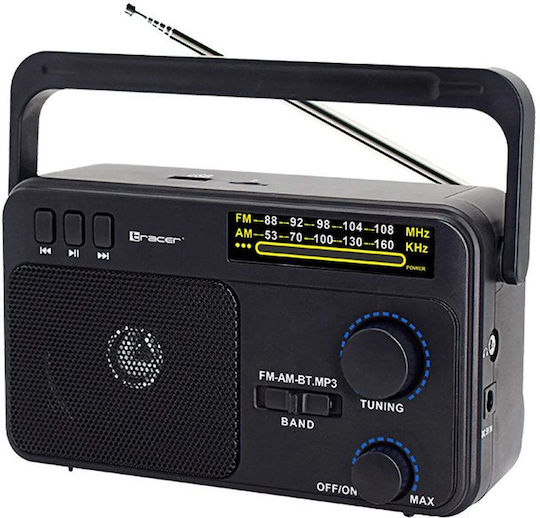 Tracer Soundwave Retro Tischplatte Radio Elektrisch mit Bluetooth und USB Schwarz