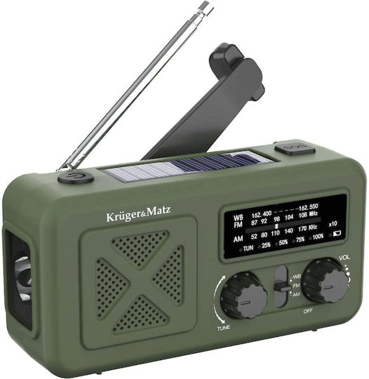 Kruger & Matz Solara Handheld Radio Solar mit USB Grün