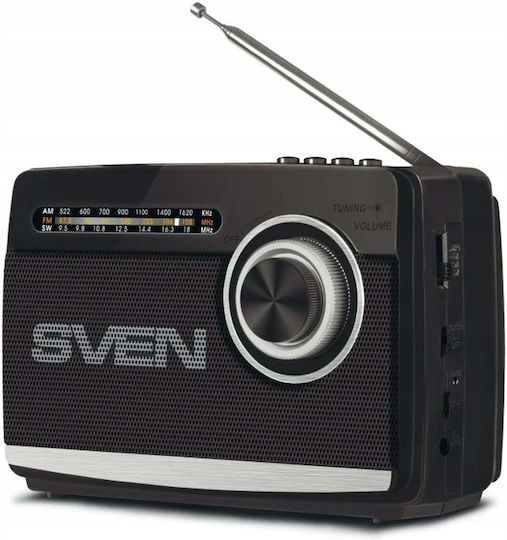 Sven SRP-155 Handheld Radio Wiederaufladbar mit Bluetooth und USB Schwarz