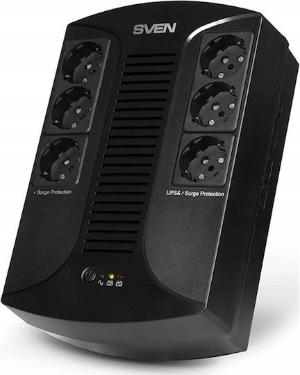 Sven UP-L1000E UPS Linie-interaktiv 1000VA 510W mit 6 Schuko Steckdosen
