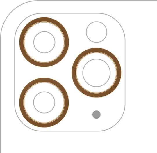 Nur Rückkamera-Rahmenring für Iphone 11 Pro / 11 Pro Max Gold 3-teiliges Set 10 Stück