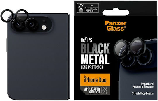 PanzerGlass Hoops Camera Protection Tempered Glass Black for iPhone Duo