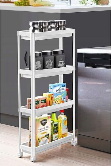Katex Plastic Trolley 4 Tier White