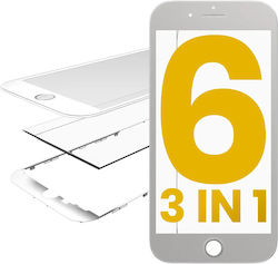 3 В 1 Предно Стъкло + Рамка + Oca Предварително Инсталиран Iphone 6 Бял 2 Броя