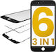 3 In 1 Front Glass + Frame + Oca Pre-installed Iphone 6 Premium Black 2 Pack