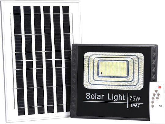 Lampa Lumină Solară 75W Alb Rece 6500K cu Telecomandă IP67