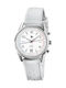 Womens Watch Chronograph Battery With White Rubber Strap