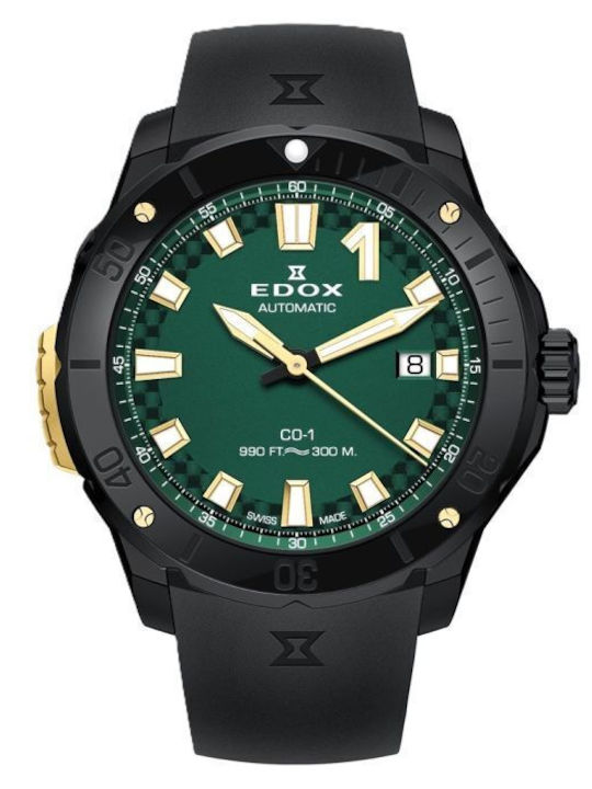 Men's Automatic Watch with Black Rubber Strap