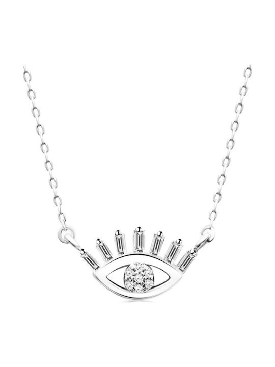 Chrilia Necklace Eye Made of 14K White Gold with Diamond