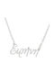Bijou Box Halskette Name aus Stahl mit Zirkon