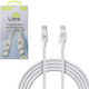 Lime Плетен кабел USB-C мъжки - USB-C 240W Бял 2m LBCC04