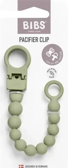 Bibs Κλιπ Πιπίλας Pacifier με Χάντρες από Σιλικόνη Πράσινο