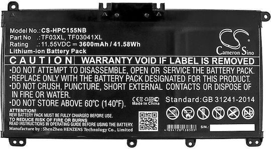 Батерия за лаптоп Hp 14-bp002tu Pavilion 15-cc709tx Pavilion 15-cc007nt Tf03xl Tpn-q188 Liion 11.55v 3600 Mah Cameron Sino