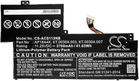 Батерия за лаптоп Acer Aspire One Cloudbook 11 Ao1-132 Swift 1 Sf113-31-p2jx Ap16a4k Lipo 11.25v 3700mah Cameron Sino