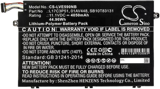 Батерия за лаптоп Lenovo ThinkPad E14 ThinkPad E15 ThinkPad E480 ThinkPad E580 L17c3p51 LiPo 11.1V 4050 mAh Cameron Sino