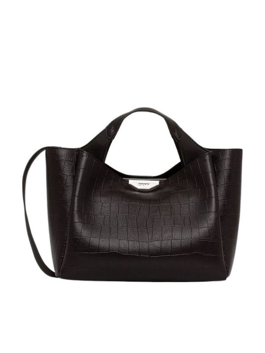 DKNY Willa Geantă de damă Satchel Croco Maro DKNY Willa Geantă de damă Satchel Croco Maro