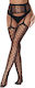 Ciorapi Jartiere Plasați Lace Suspender Tights Negri