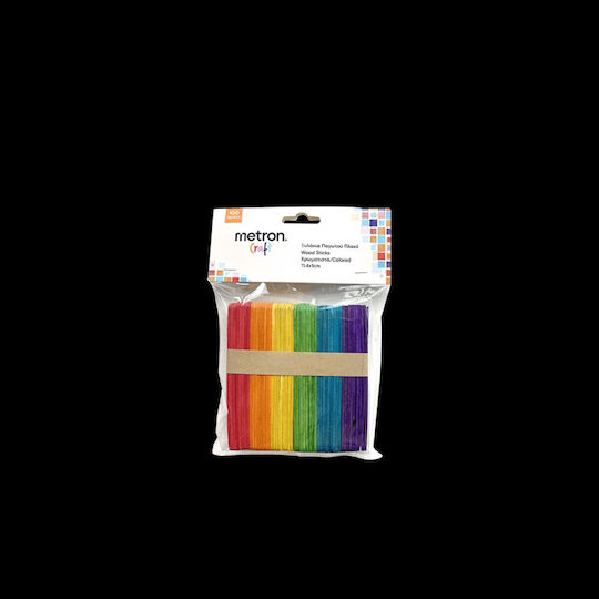Metron Craft Essstäbchen Papprollen Blister 100 Stück 11.4x1cm assortiert 12 Stück