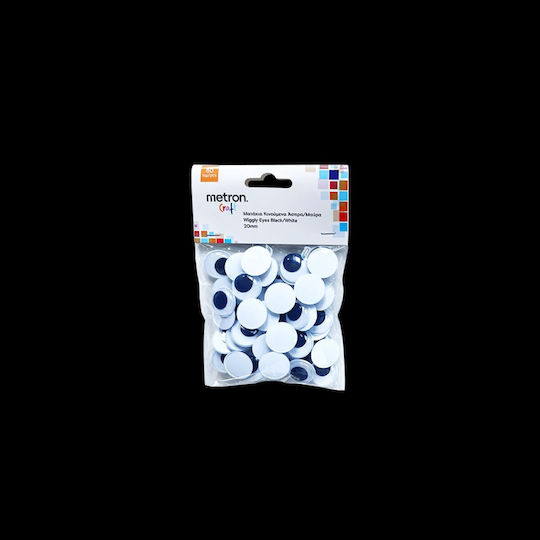 Metron Craft Ochii De Wiggle Eyes Mobile Blister 50 Bucăți 20mm Alb Negru 12 Bucăți