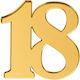 Acrylic Cake Topper "18" Thick Gold Model 7 Cm Lumea