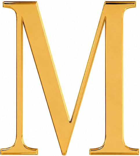 Acrylic Cake Topper Letter M Gold Model 9 Cm Lumea