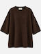 Summer Women's Blouse 3/4 Sleeve Brown