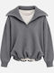 Γυναικείο Crop Πουλόβερ Grey
