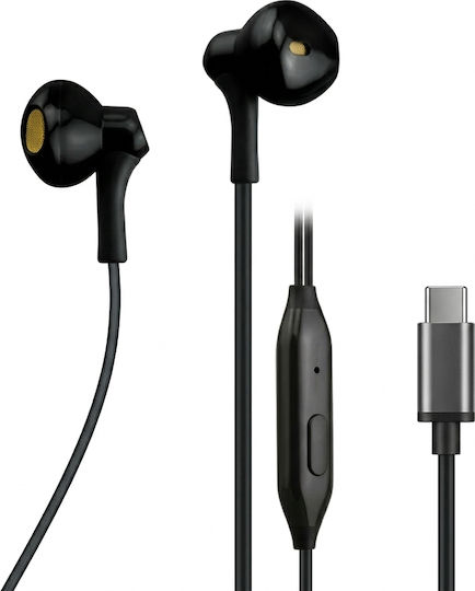Lw-e03 In Ear Handsfree Слушалки с USB-C Щекер Черен