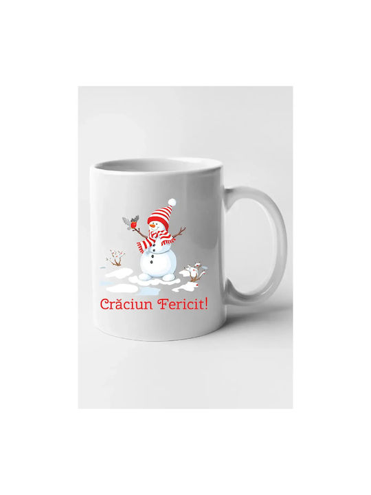 Cană Ceramică Albă 330ml Pentru Masa De Crăciun Cu Personalizare