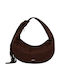 Women's Suede Hobo Bag with Fringes Chocolate